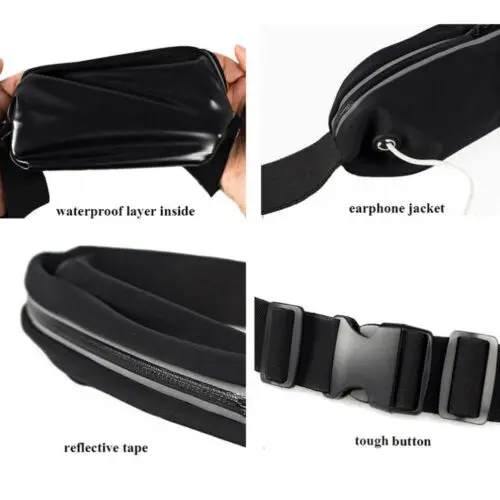 Водонепроницаемая Спортивная поясная сумка бегунок для бега и на молнии поясные