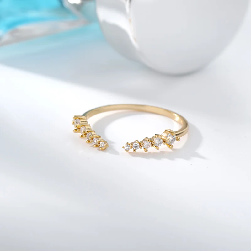 

Adjustable Cubic Zirconia Rings For Women Stainless Steel Geometric Crystal Ring 2021 Trend Korean Fashion Aesthetic Jewerly