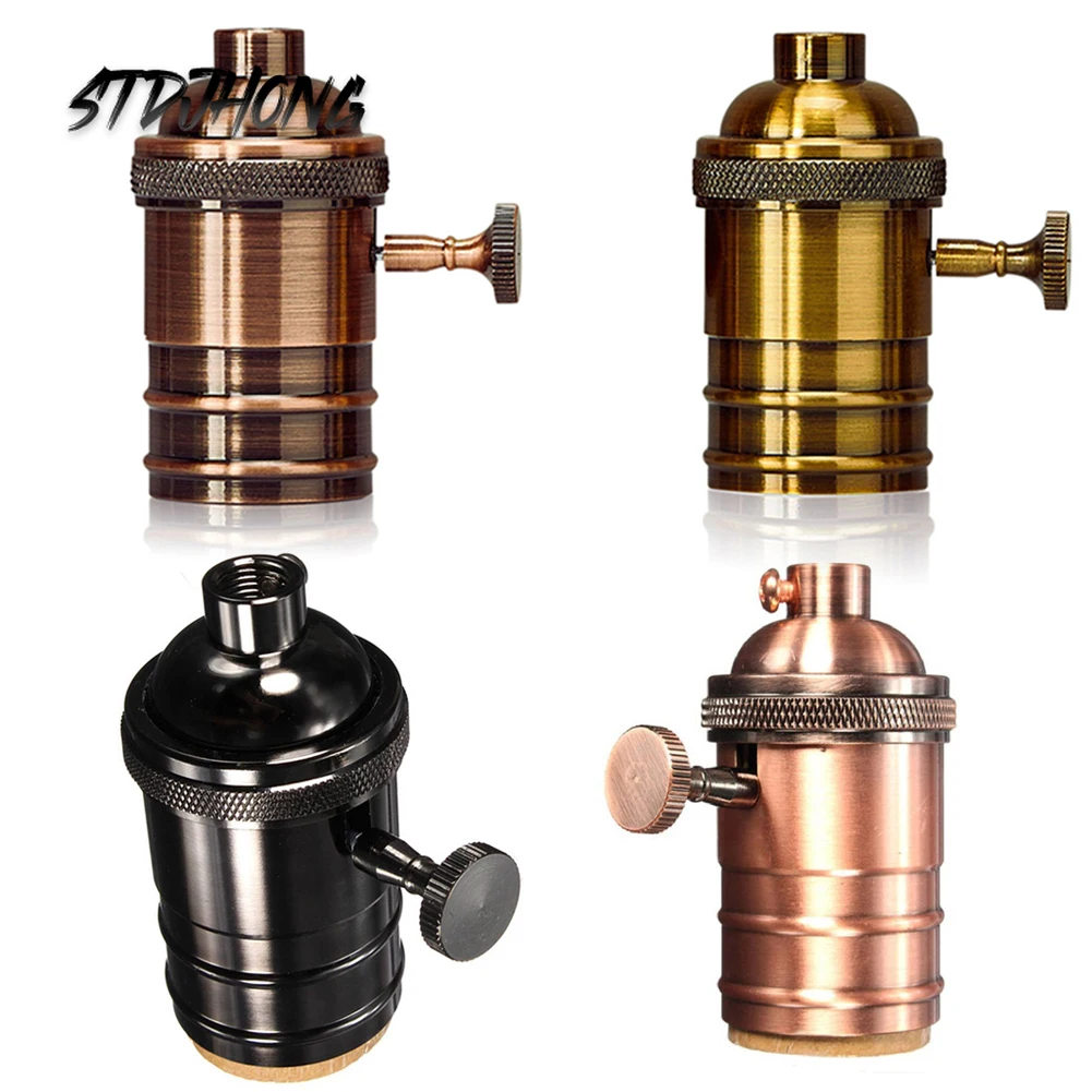 

Заводская цена Винтаж E26 E27 повесить светильник лампа держатель переключатель цоколь Эдисона Кепки розетка круглые светодиодные лампы