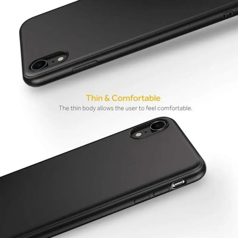 Silicone Ultra Thin Slim Soft Gel Cover Rubber Case For iPhone 11 PRO MAX Luxury Phone - Matte Black 2019 New |