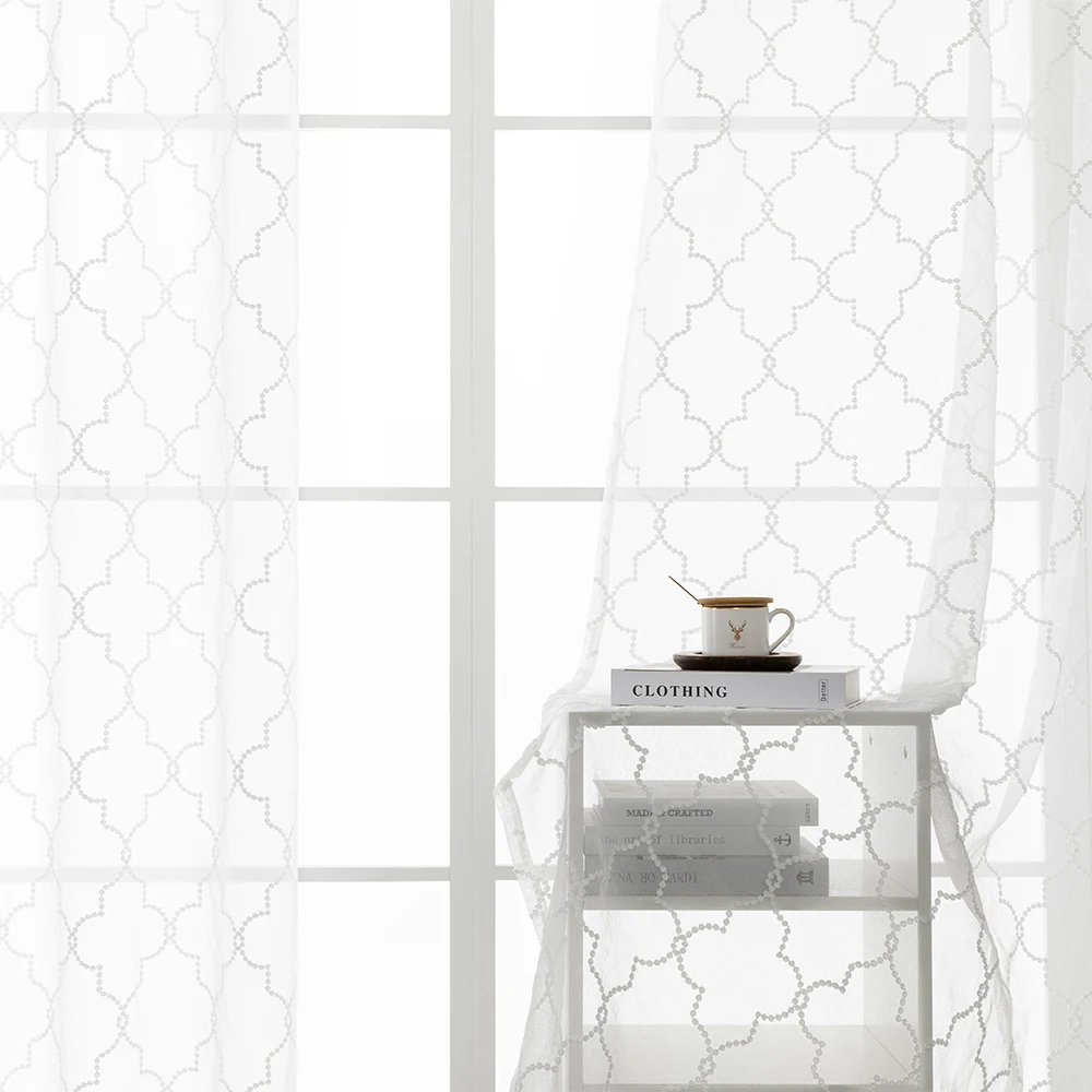 Вышитые геометрические прозрачные фотообои LISM для гостиной спальни кухни