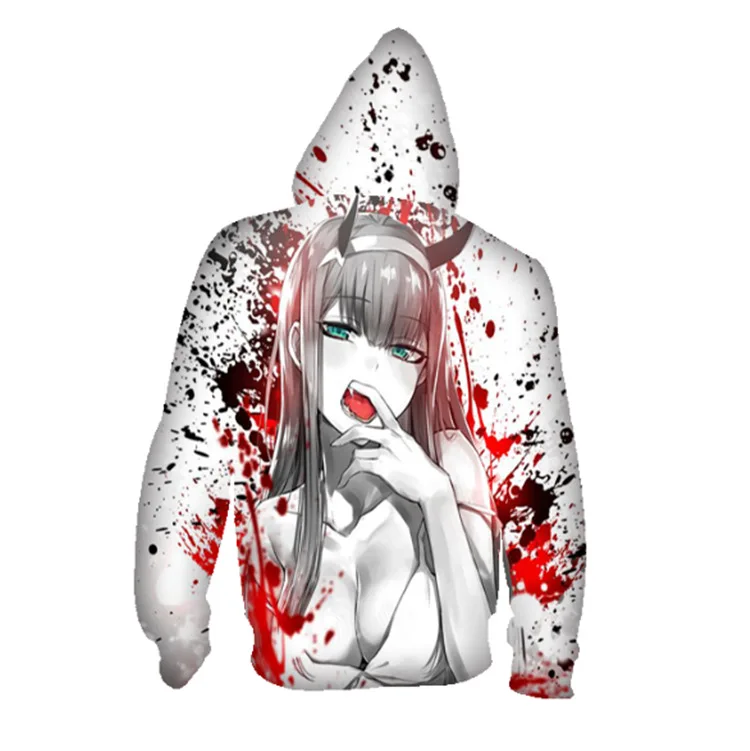 DARLING In The FRANKXX японское аниме толстовки для мужчин Zero два печати Забавные толстовки для женщин пуловер с капюшоном Cospalay Hoddies Youth