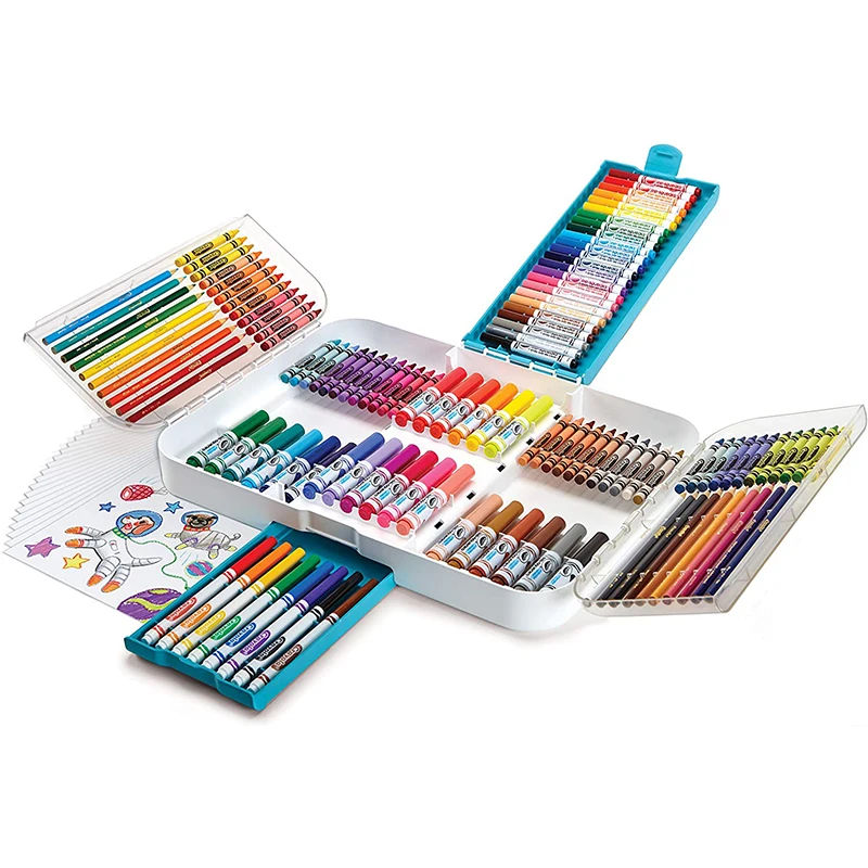Crayola Ultra Smart Case Art Tool Kit Kids Painting Drawing Set with Multiple Compartment Children Supplies | Игрушки и хобби