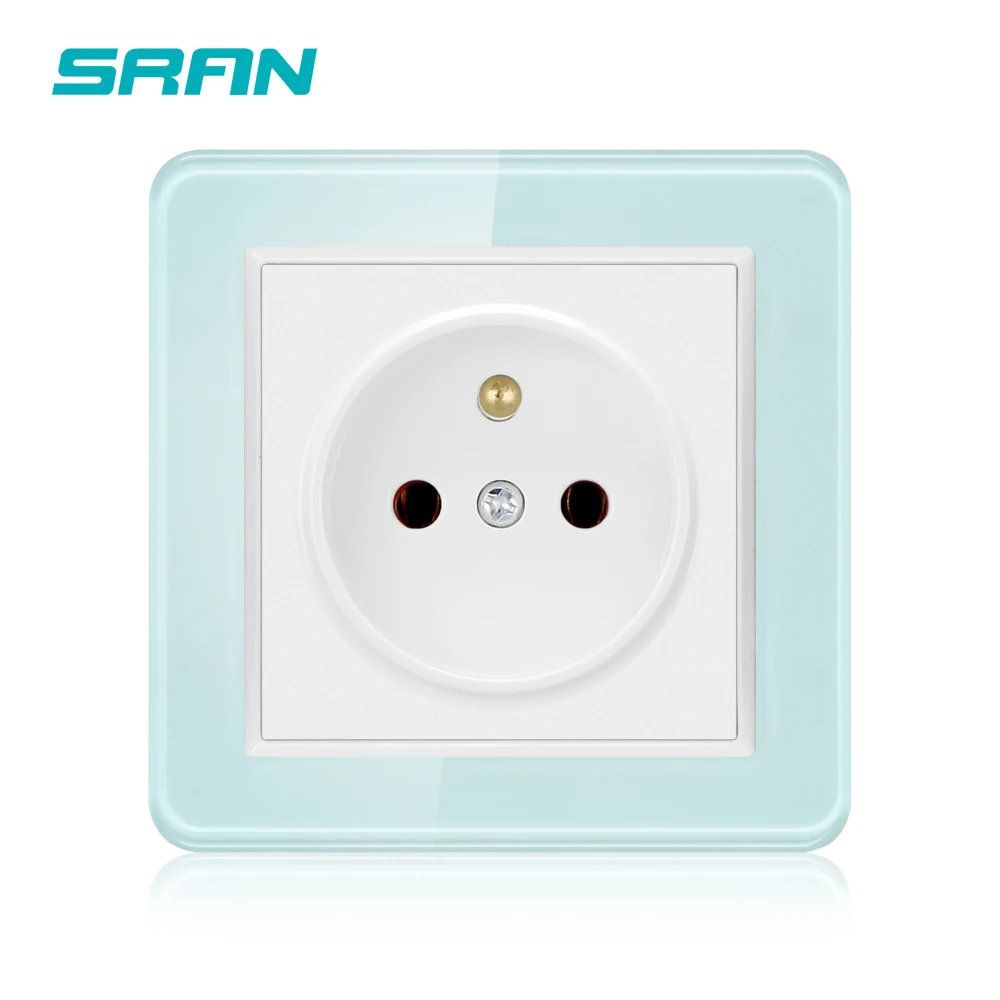 Настенная розетка SRAN французская стандартная наземная из поликарбоната или