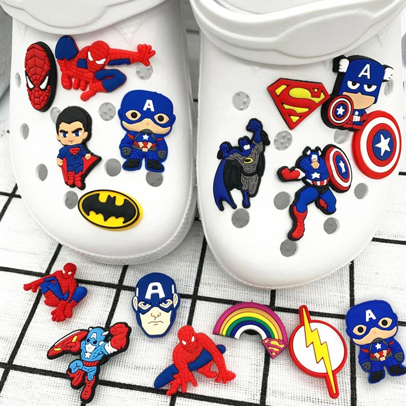16 шт. с принтами &quotMarvel&quot &quotМстители&quot ПВХ обувь Подвески Аксессуары для