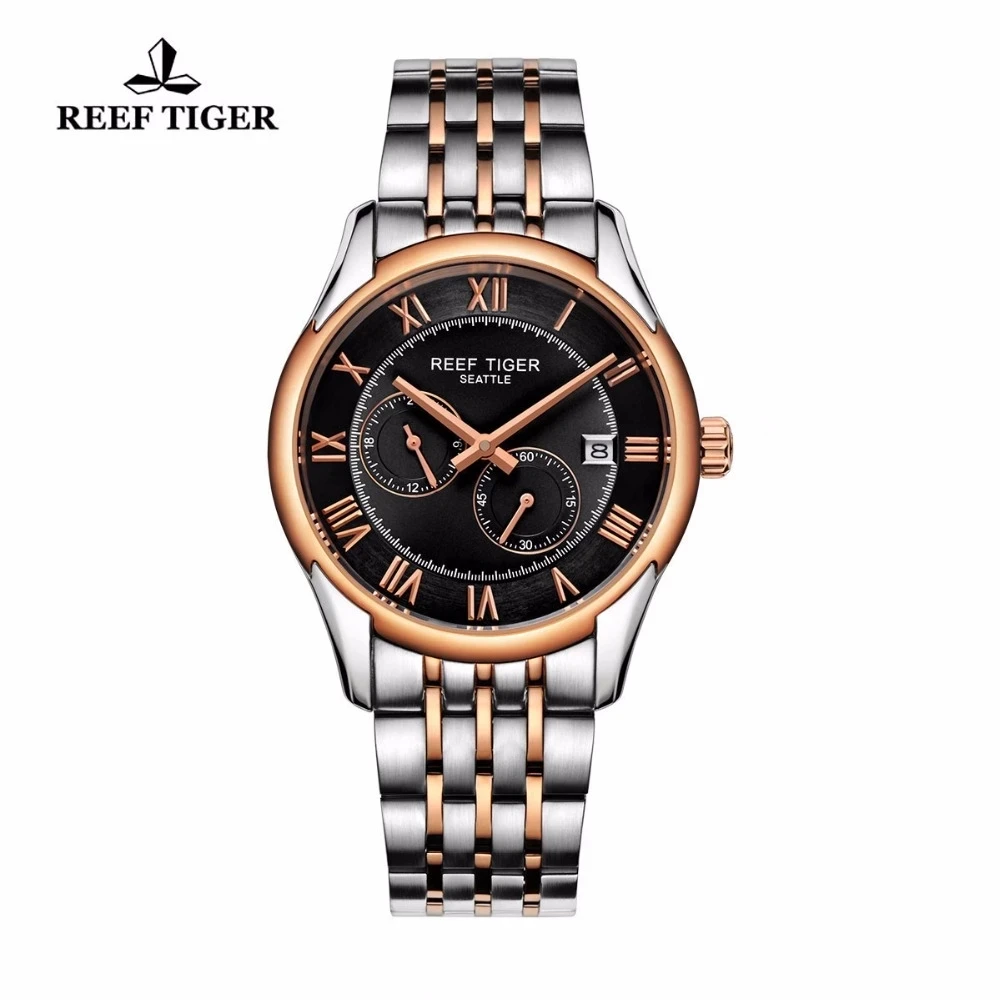 Фото Reef Tiger/RT новый дизайн, деловые механические часы MIYOTA, мужские автоматические часы с датой, часы из нержавеющей стали 316L №3