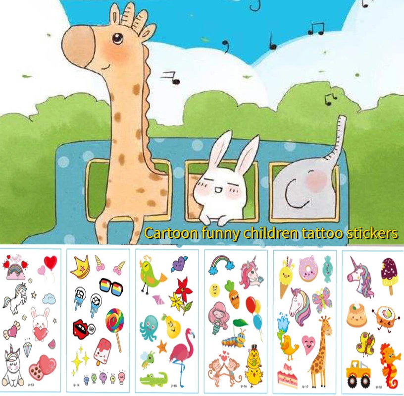 

30pcs Children Cartoon Tattoo Stickers, Various Cute Animal Tattoo Stickers, Funny Finger Stickers Temporary Fake Tattoo
