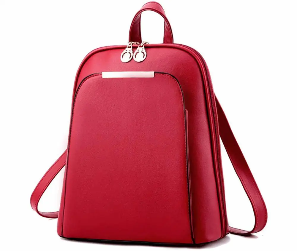 Red Рюкзак Модный женский рюкзак черный рюкзак школьный Sac A Dos Femme сумка женская кожаный Mochilas Mujer рюкзак женский дорожный водонепроницаемый рюкзак для ноутбука Morrales Para Mujer - Цвет: Red