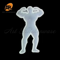 muscle man design silicone mold hercules strong man fondant mousse mould chocolate gift decorating tools baking accessories