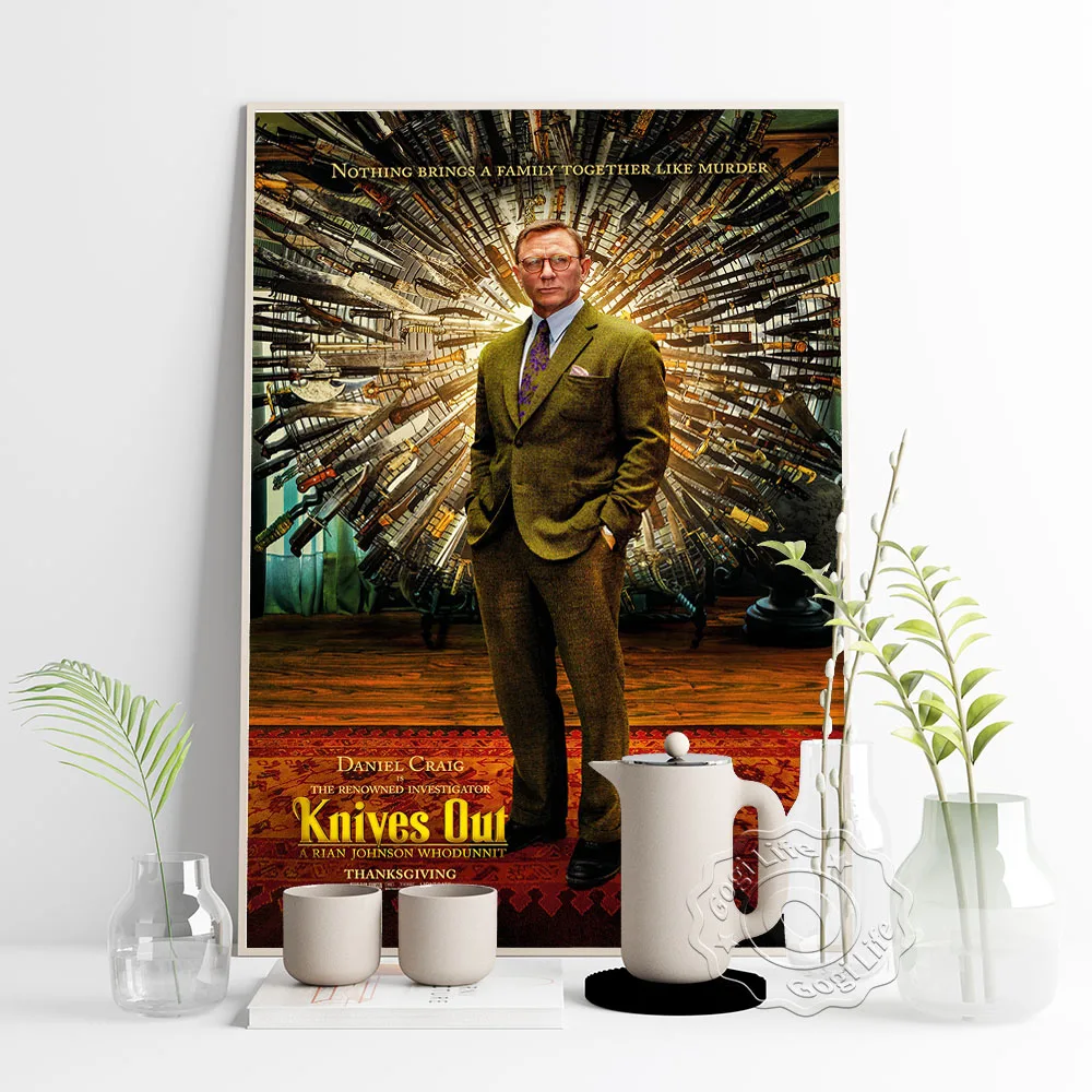 Постер американского фильма ножи художественный постер Даниэль Крейг Крис Эванс