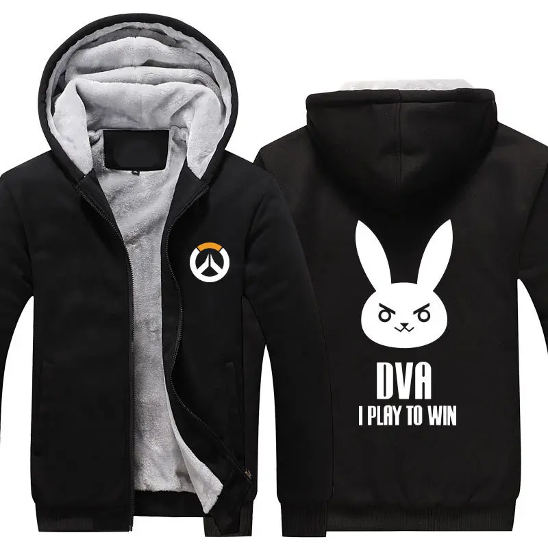 Black 5 Dva OW Overwatch Mercy Mei зимняя куртка на молнии из плотного флиса уличная Толстовка Спортивная толстовка с капюшоном костюм для косплея - Цвет: Black 5
