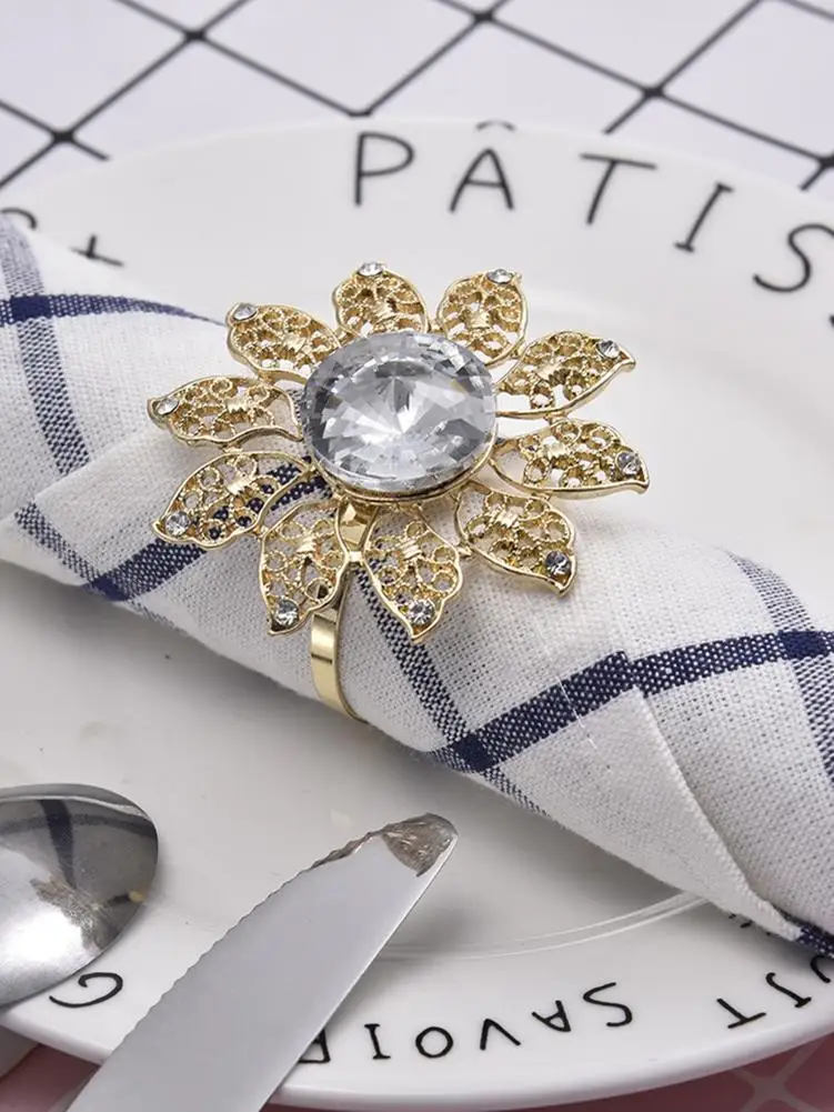 Napkin Ring Party Wedding Napkin Rings Table Decoration Alloy Napkin Holder Holiday Banquet Dinner Decor Party Supplies