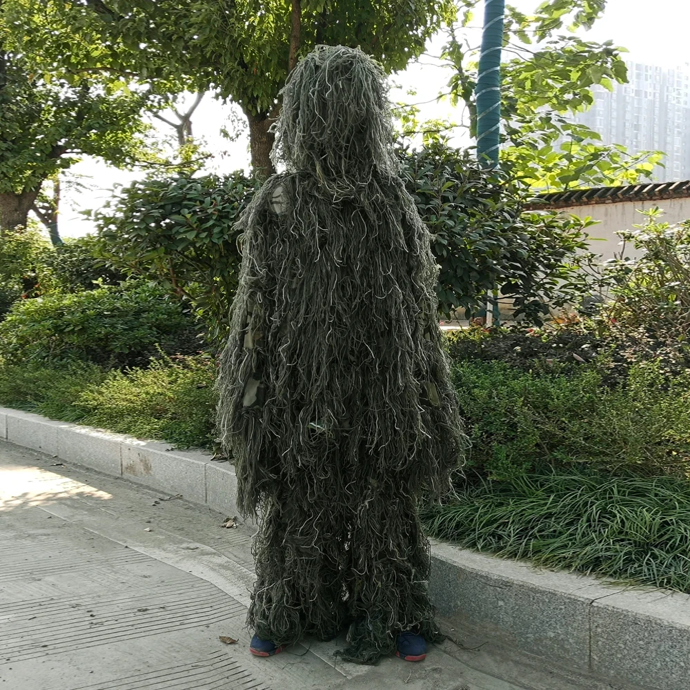 Kids Ghillie Suit PUBG Hunting Clothes Camouflage Military Set Camo Poncho Tactical Uniform Sniper Invisibility Cloak | Спорт и