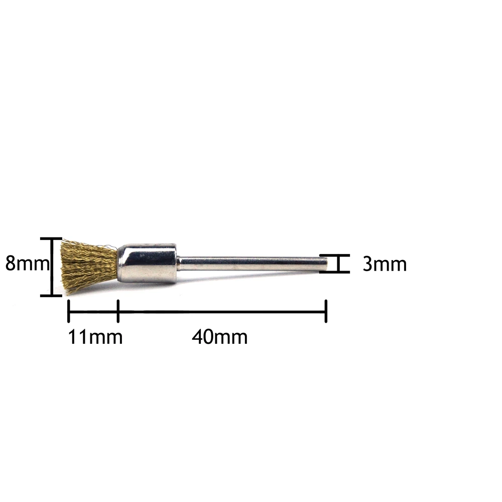 Набор щеток из латунной проволоки для Dremel 10 шт. 5/6/8 мм стержень 3 медная мини-щетка