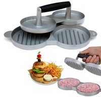 double burger press hamburger maker aluminum alloy hamburger mold non stick kitchen tools to easily make delicious burgers