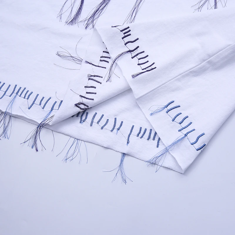 

Harajuku Teachwear Tassel Tees Shirt Hip Hop Men Letter Embroidery Short Sleeve Tshirt Cotton Summer Tops Streetwear Clothing