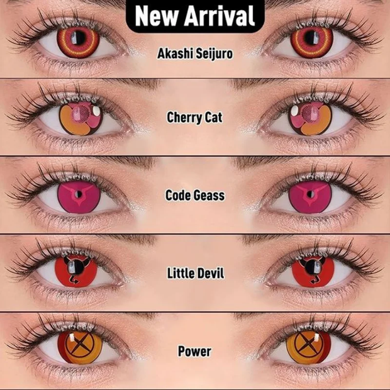 UYAAI 2Pcs/Pair Cosplay Contact Lenses multicolored contact lenses Anime accessories Anime Lenses Halloween Color lens eyes