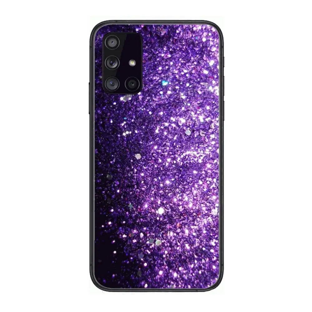 

Cover Lovely Purple Glitter Phone Case Hull For Samsung Galaxy A 90 50 51 20 71 70 40 30 10 80 E 5G S Black Shell Art Cell Cov