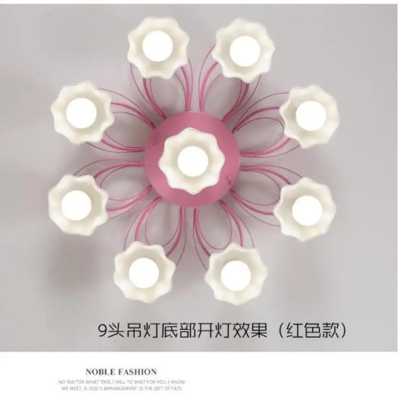 Скандинавские светодиодные потолочные светильники детская розовая потолочная