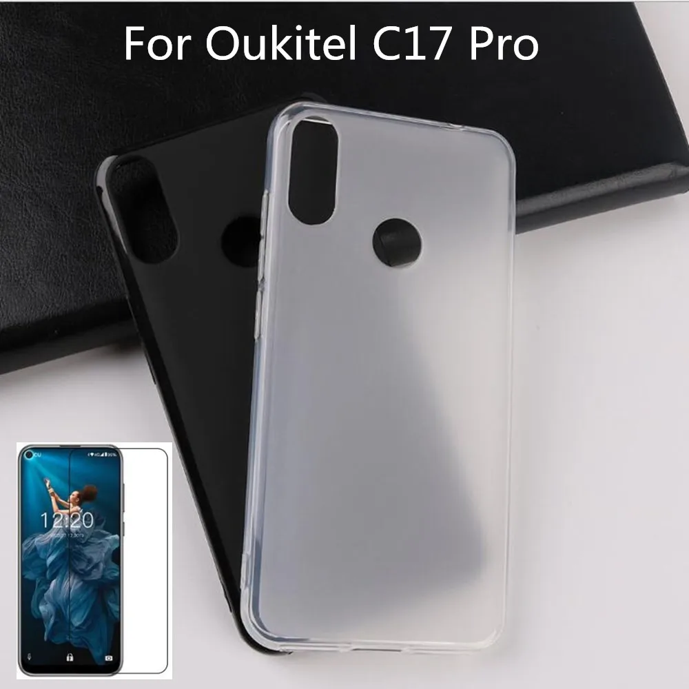 Закаленное стекло 0 3 мм 2.5D для защиты экрана Oukitel C17 Pro матовая черная Задняя