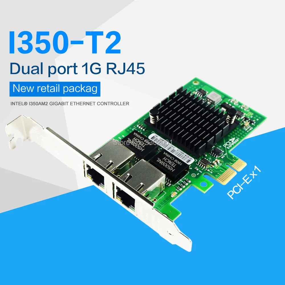Чип Intel I350AM2 PCI E X1 RJ45 настольный ПК два порта гигабитный Ethernet Lan 10/100/1000 Мбит/с