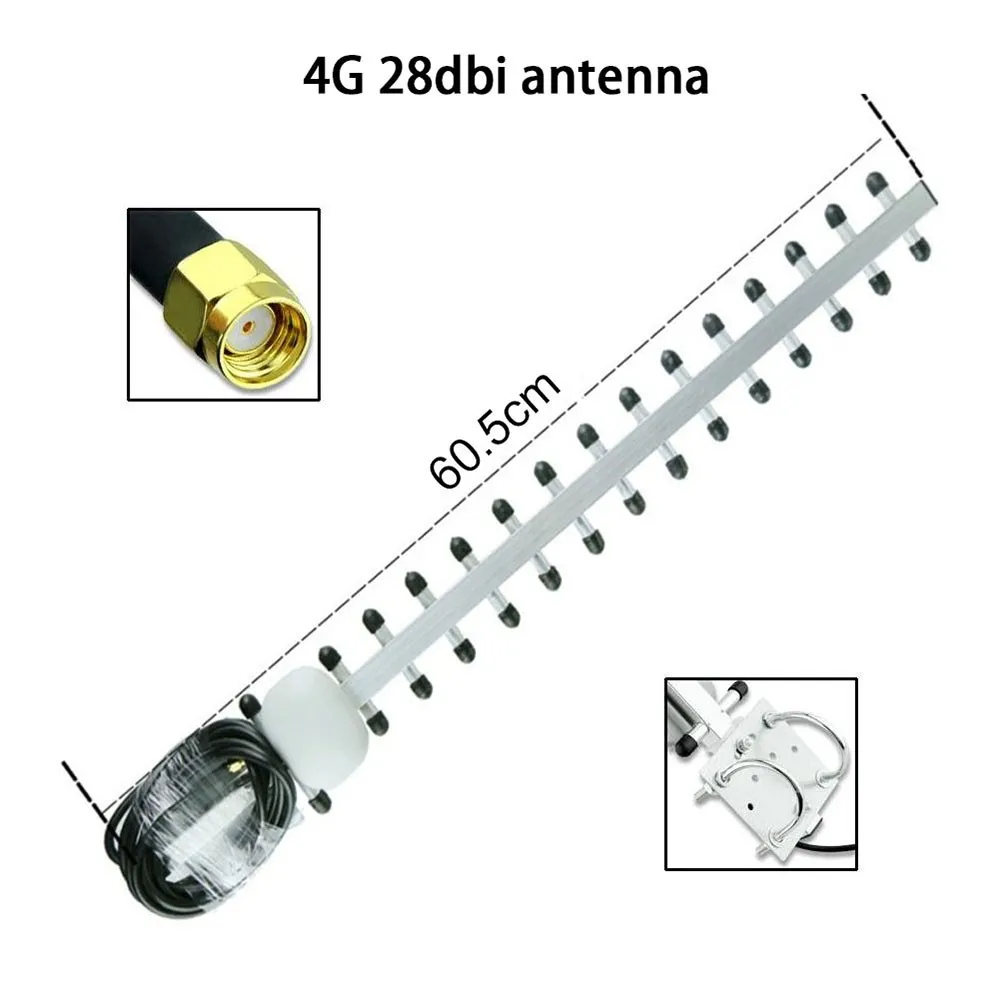 

1PC 4G Antenna 28dbi Antenna SMA Male WIFI Signal Booster LTE 4G Outdoor Directional Booster Total Stations