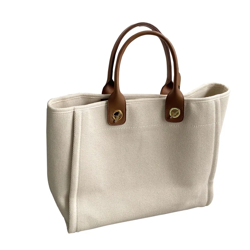 

2021 new women's bag simple canvas portable women's bag fashionable large capacity tote shoulder bag