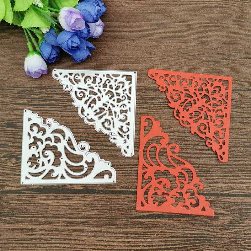 Маленькая Цветочная рамка кружевные металлические режущие штампы трафареты для