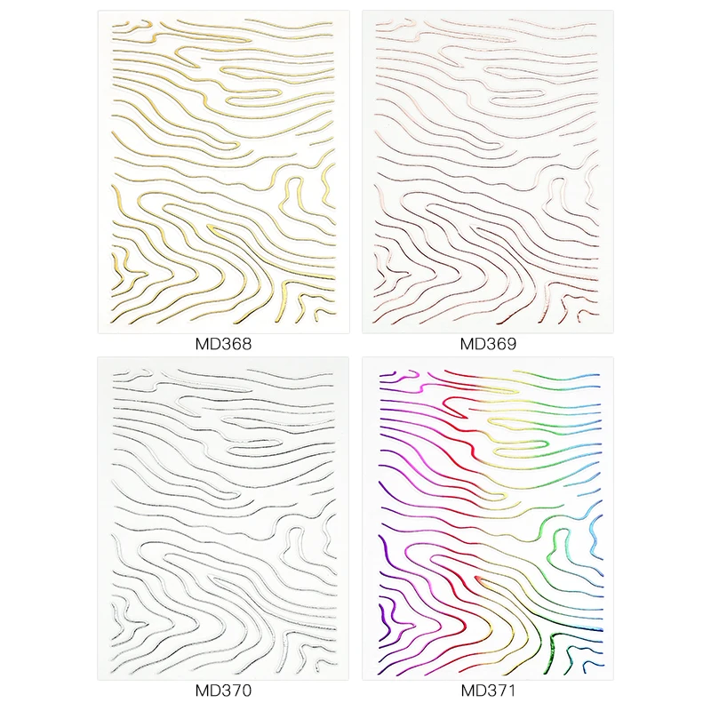 3D металлические золотистые Мраморные линии наклейки для ногтей полоска ленты