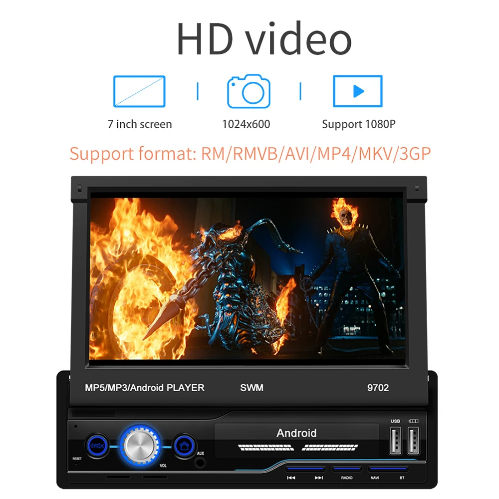 AMPrime 1 Din Android автомобильное радио 7 &quotавтомобильный мультимедийный плеер