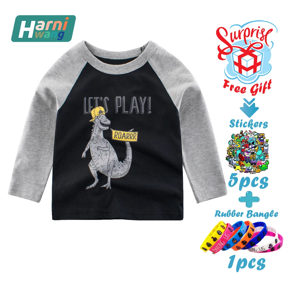

Spring Autumn Oversized Comfortable Children's Shirt Cotton Long Sleeves Suitable For 2-8 Years Old Baby Free Sticker Wristband