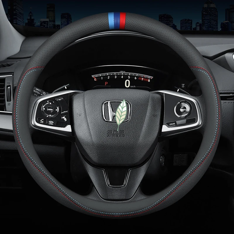 

Carbon Fiber Cow Leather Steering Wheel Cover For Honda Accord City Civic Brio CRV BRV URV HRV Jazz Odyssey Vezel Stream Mobilio