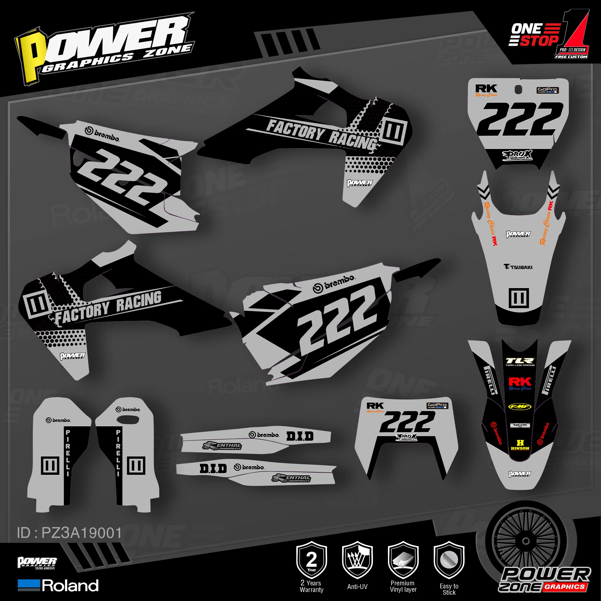 Персонализированные графические наклейки PowerZone Team Набор наклеек для Husqvarna Decal 2019 N