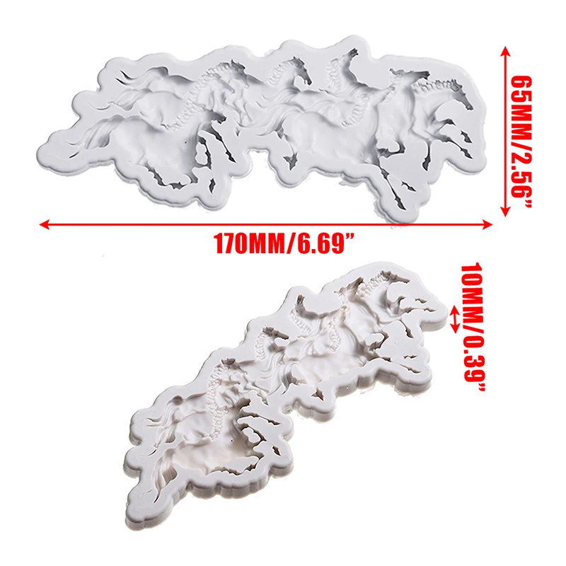 1pc 3D Running Horse Shape Mold Flexible Silicone Fondant Cake Sugar Molds Decorating Tools DIY Kitchen Baking Tool | Дом и сад