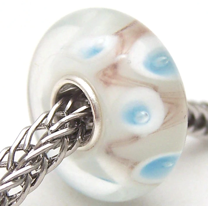 

PJG3088 100% S925 Sterling Silver Beads Murano Glass beads Fit European Charms Bracelet charms diy jewelry Lampwork GlassBeads