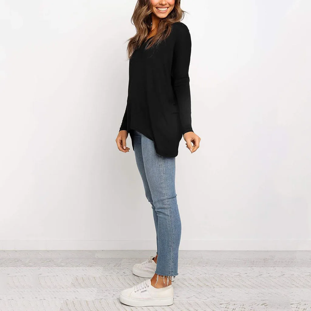 Топ женский однотонный с длинным рукавом спортивный черный топ рубашка одежда на