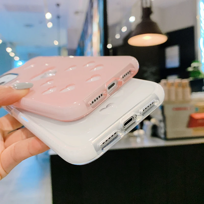 Роскошный прозрачный противоударный чехол-бампер с сердечком для iPhone 11 Pro XS Max XR X 7