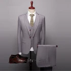 Костюмы для мужчин Slim Fit Мужские костюмы высокое качество 3 шт жениха костюм свадьба (куртка + брюки + жилет)