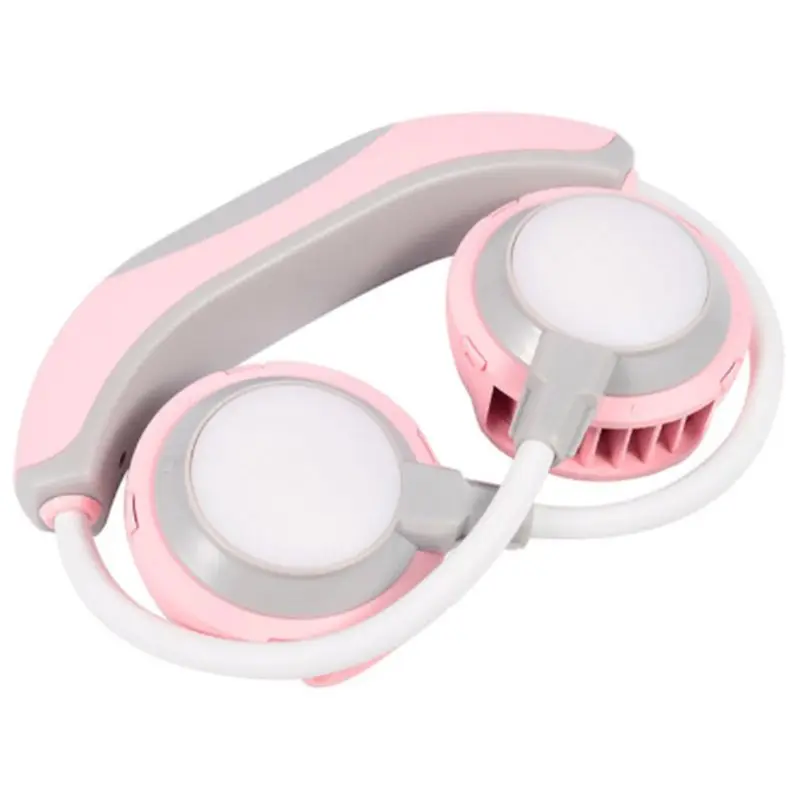 

Portable Personal Colorful LED Neckband Neck Hanging Dual Cooling Mini Fan USB