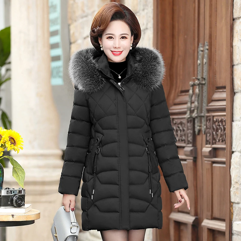 Новая зимняя куртка для женщин среднего возраста с бархатным утеплителем