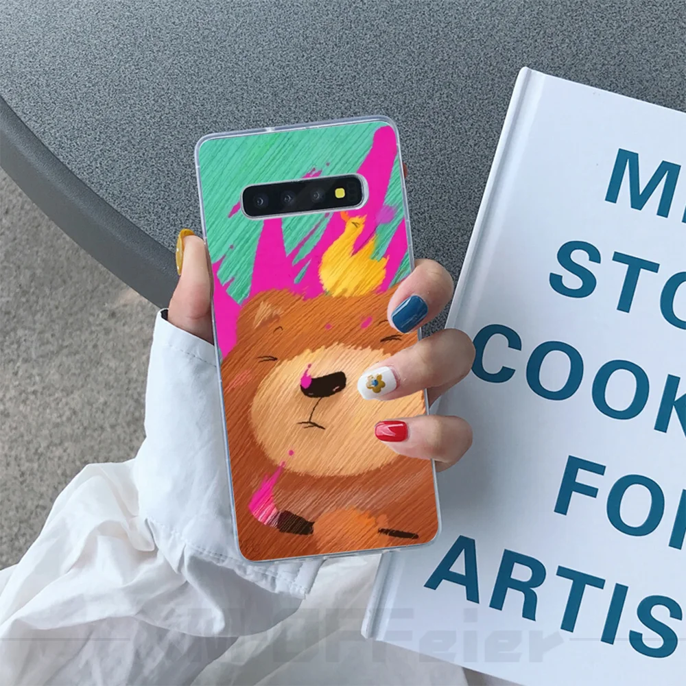 Reayou мультяшный медведь Мягкий Силиконовый ТПУ чехол для телефона Samsung S10 Plus S9 S8