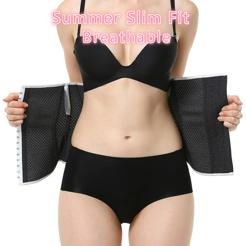 

Women's Latex Breathable Waist Trainer Cincher Corset Workout Summer Weight Loss Hourglass Body Shapers Slimming Belt Shapewear