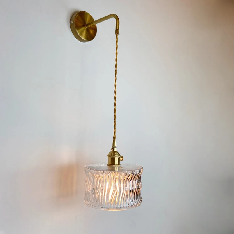 

Noridc Hanging Bedside Lamp Wall Lamp Home Bedroom Decoration Reading Mounted Modern Adjustable Led Sconce Wall Lights Glass