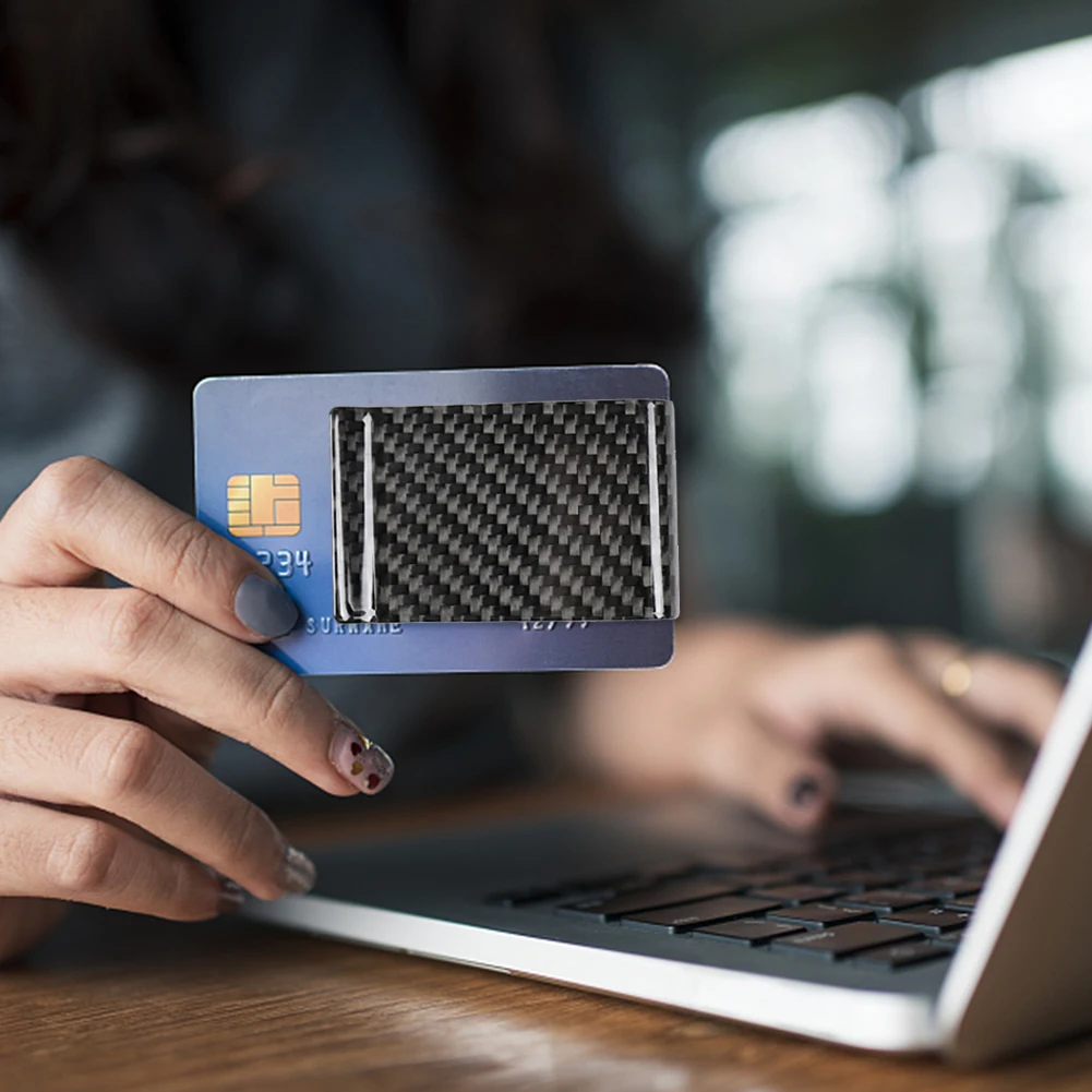 

Креативный автомобильный тонкий держатель из углеродного волокна для автомобиля, держатель для кредитных карт, банкнот, деловой зажим для ...