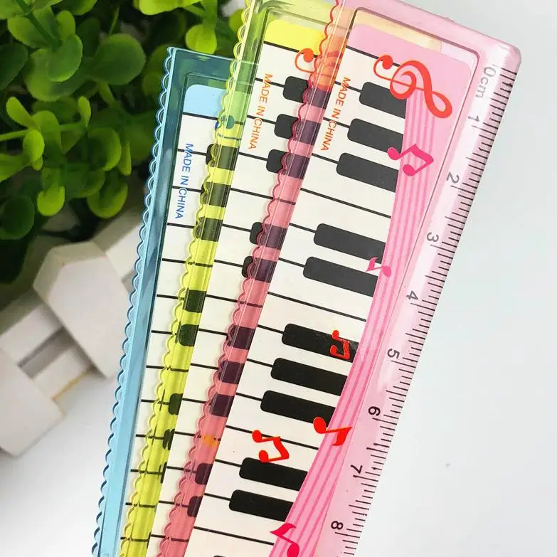 

3 Pcs/set Cute 15cm Musical Notes Piano Keyboard Plastic Straight Rulers Bookmark School Student Drawing Sketch Gift Stationery