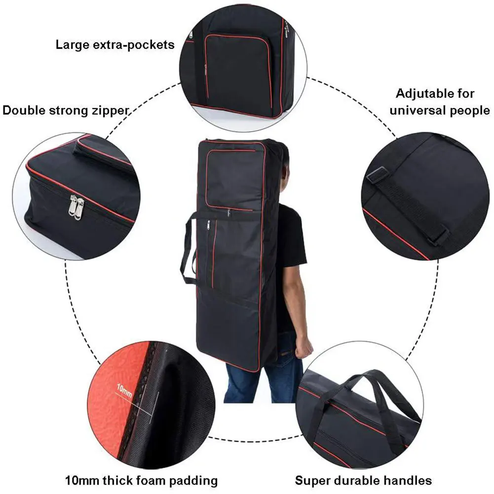 

Professional 61key Universal Instrument Keyboard Bag Thickened 600D Oxford Waterproof Electronic Piano Cover Case For Electronic