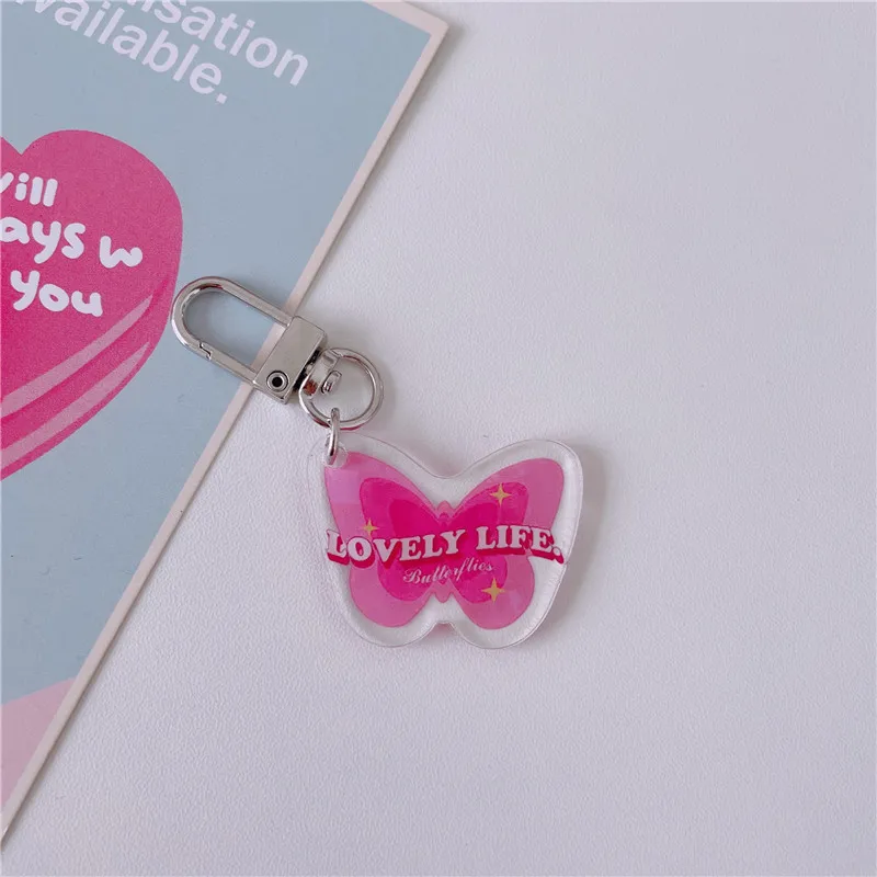 Декоративный брелок для ключей милая бабочка любовь сердце школьный рюкзак