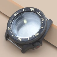 41mm matte black watch case skx007 skx009 modify replace fit nh35 nh36 4r35 4r36 movement pepsi bezel case sapphire glass