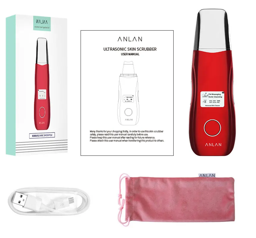Ультразвуковой скребок для кожи ANLAN устройство глубокой очистки лица удаления