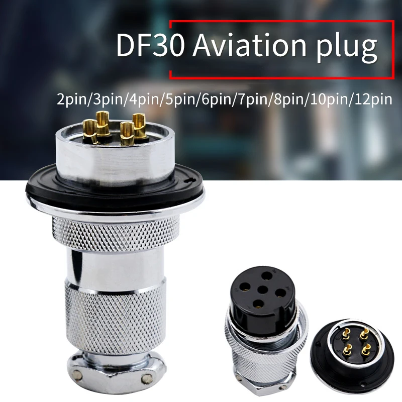 

GX30 DF30 Aviation Connector Plug Socket 2 3 4 5 7 8 9 10 12 14pin GX30 Metal Connectors for Automation Industrial Equipment